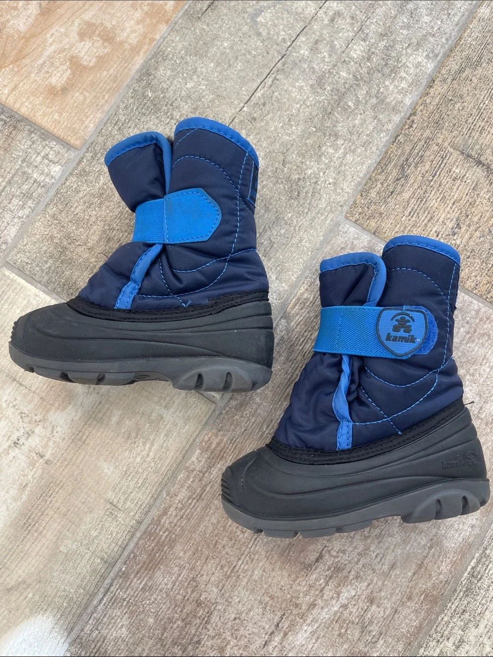 Kamik Blue Winter Snow Boots with Plush Lining Kids Unisex size 7